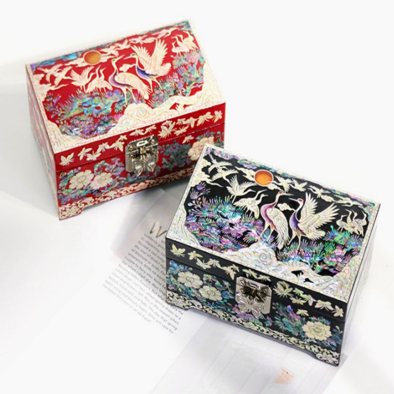 Elegant Floral Mini Mother-of-Pearl Jewelry Box 15cm