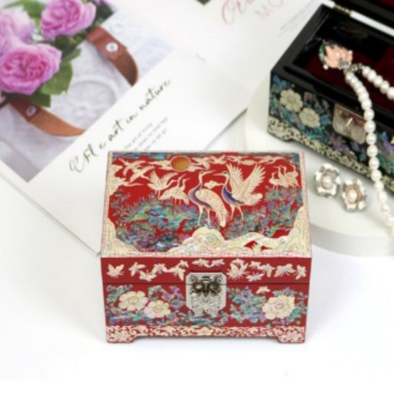 Elegant Floral Mini Mother-of-Pearl Jewelry Box 15cm