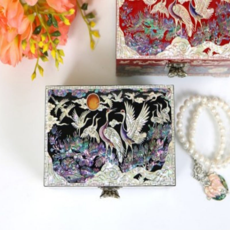 Elegant Floral Mini Mother-of-Pearl Jewelry Box 15cm