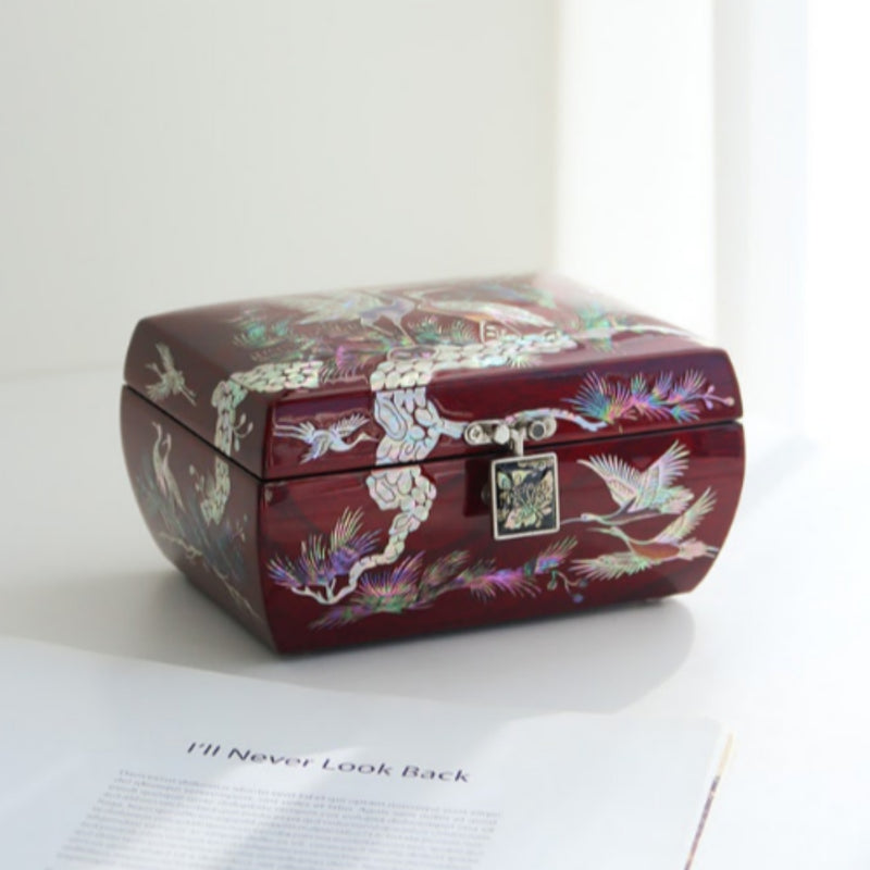 Luxury Mother-of-Pearl Curved Jewelry Box