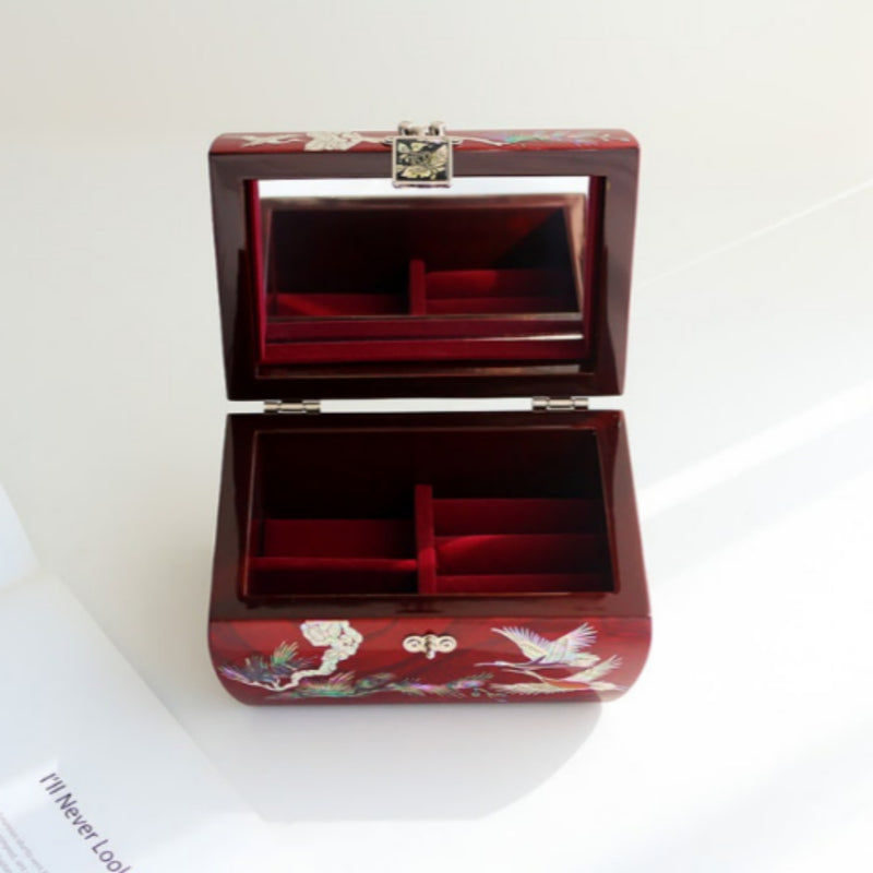 Luxury Mother-of-Pearl Curved Jewelry Box