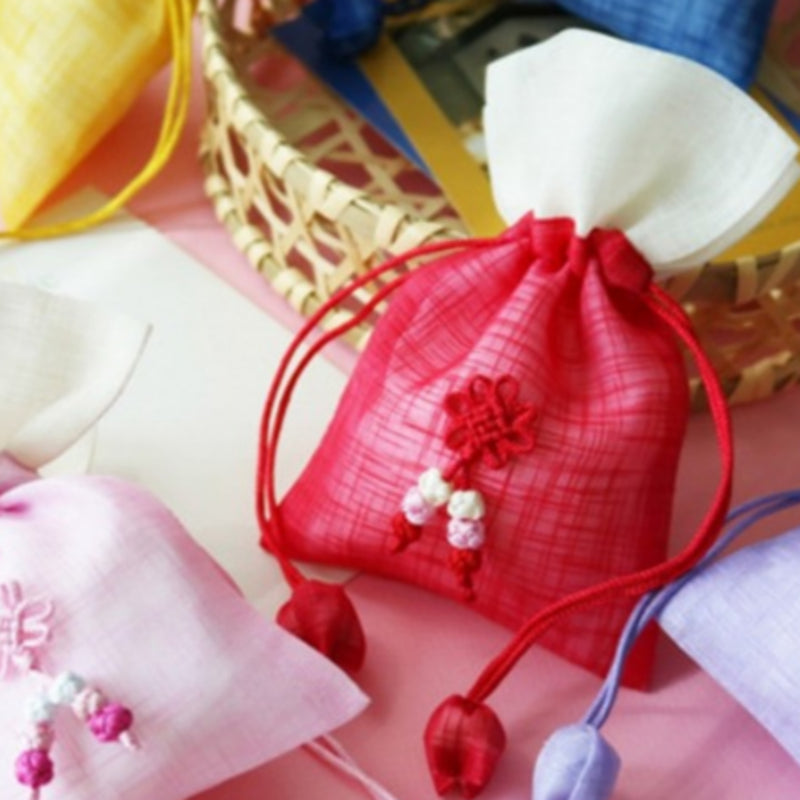 Mini Ramie Tulip Knot Lucky Pouch  - Random Color
