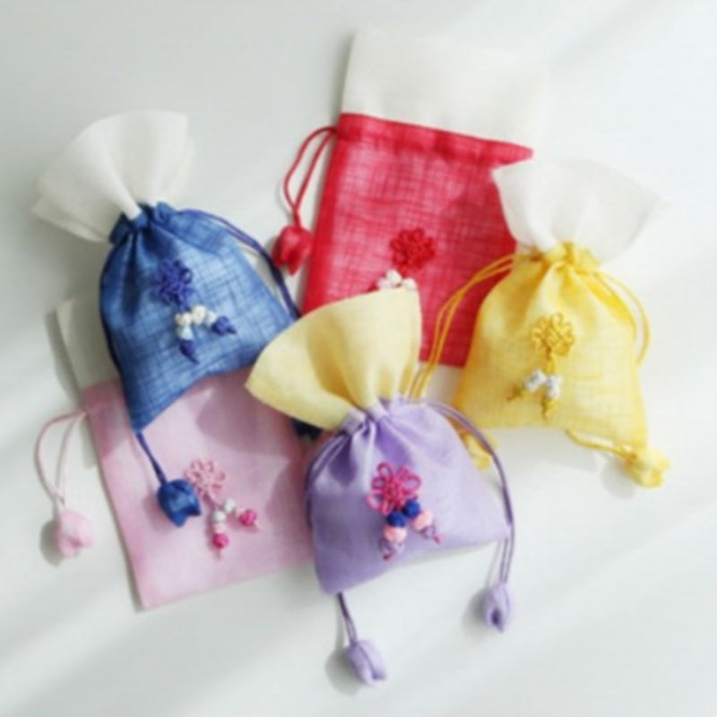 Mini Ramie Tulip Knot Lucky Pouch  - Random Color
