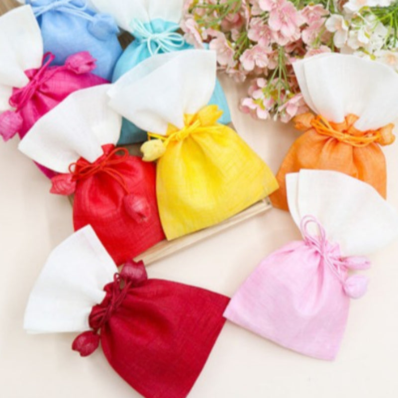 Mini Ramie Tulip Tassel Lucky Pouch  - Random Color