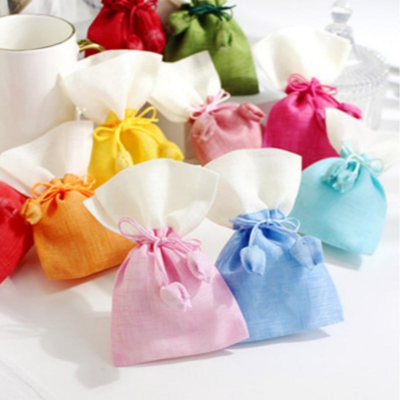 Mini Ramie Tulip Tassel Lucky Pouch  - Random Color