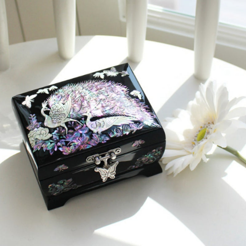 Mother-of-Pearl Curved Mini Jewelry Box