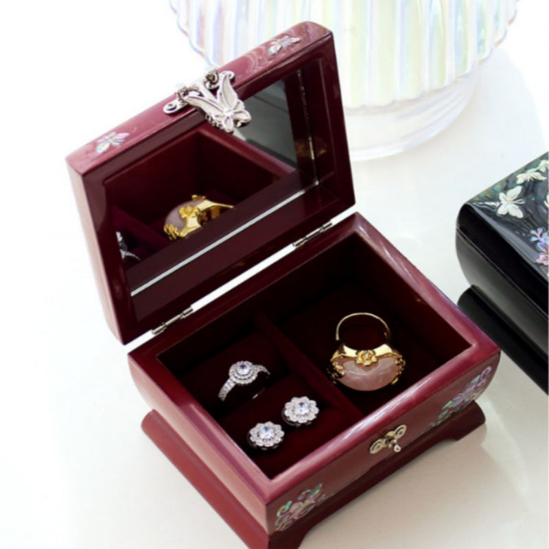 Mother-of-Pearl Curved Mini Jewelry Box