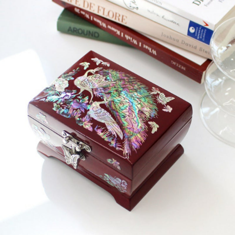 Mother-of-Pearl Curved Mini Jewelry Box