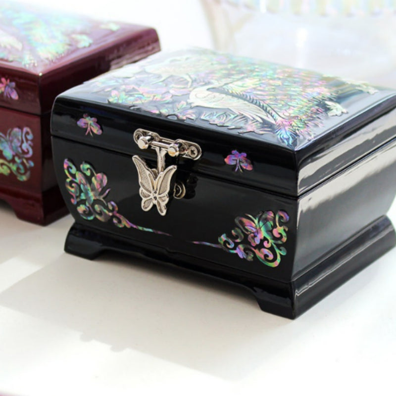 Mother-of-Pearl Curved Mini Jewelry Box