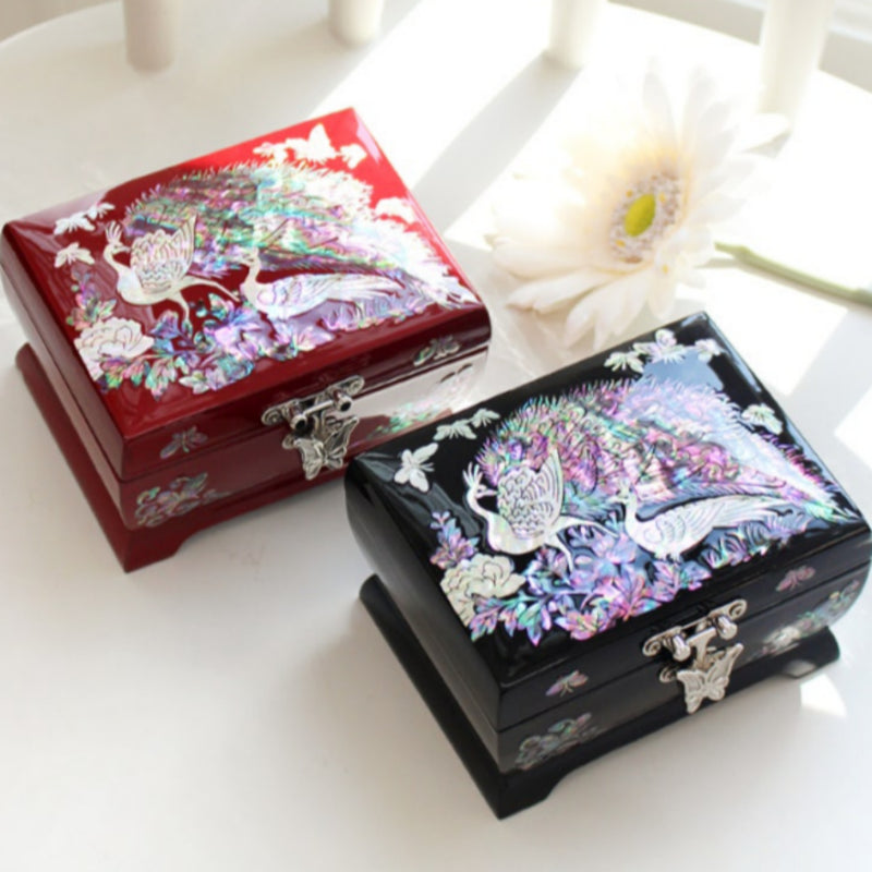 Mother-of-Pearl Curved Mini Jewelry Box