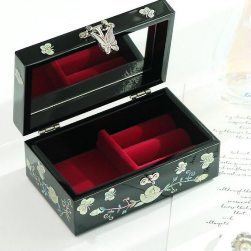 Mother-of-Pearl Floral Jewelry Box