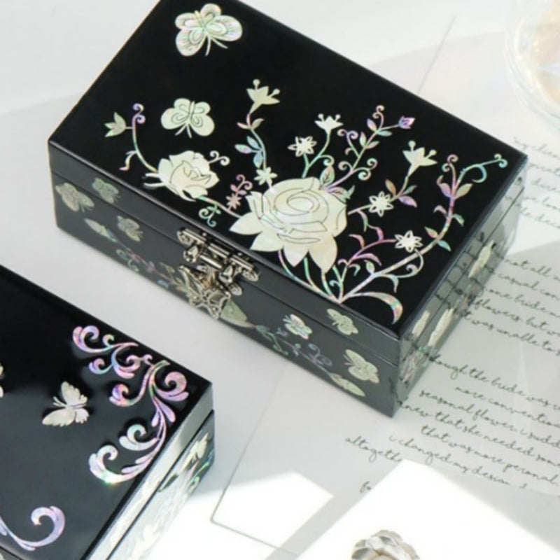 Mother-of-Pearl Floral Jewelry Box