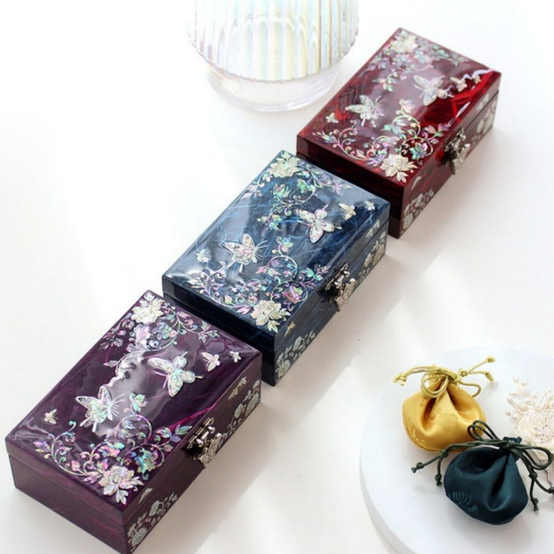 Mother-of-Pearl Hanji Peony & Butterfly Jewelry Box 16cm
