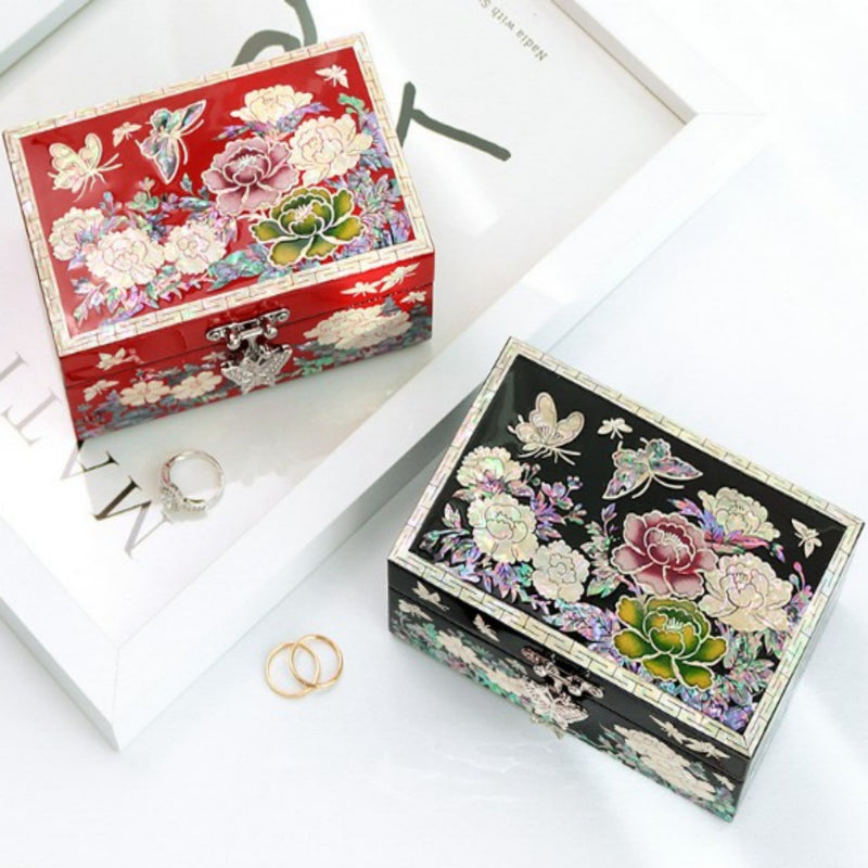Mother-of-Pearl Inlaid Mini Jewelry Box 13cm