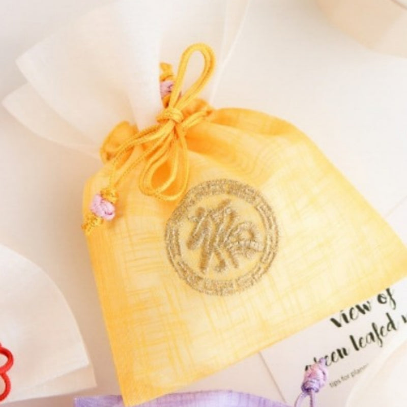Small Korean Ramie Embroidered Lucky Bag - Random Color