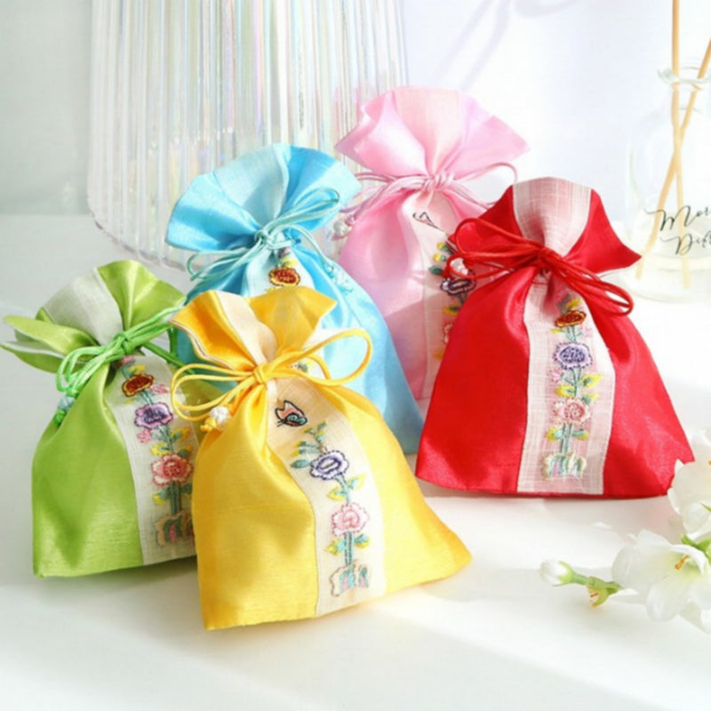 Small Silk Embroidered Band Pouch D - Random Color