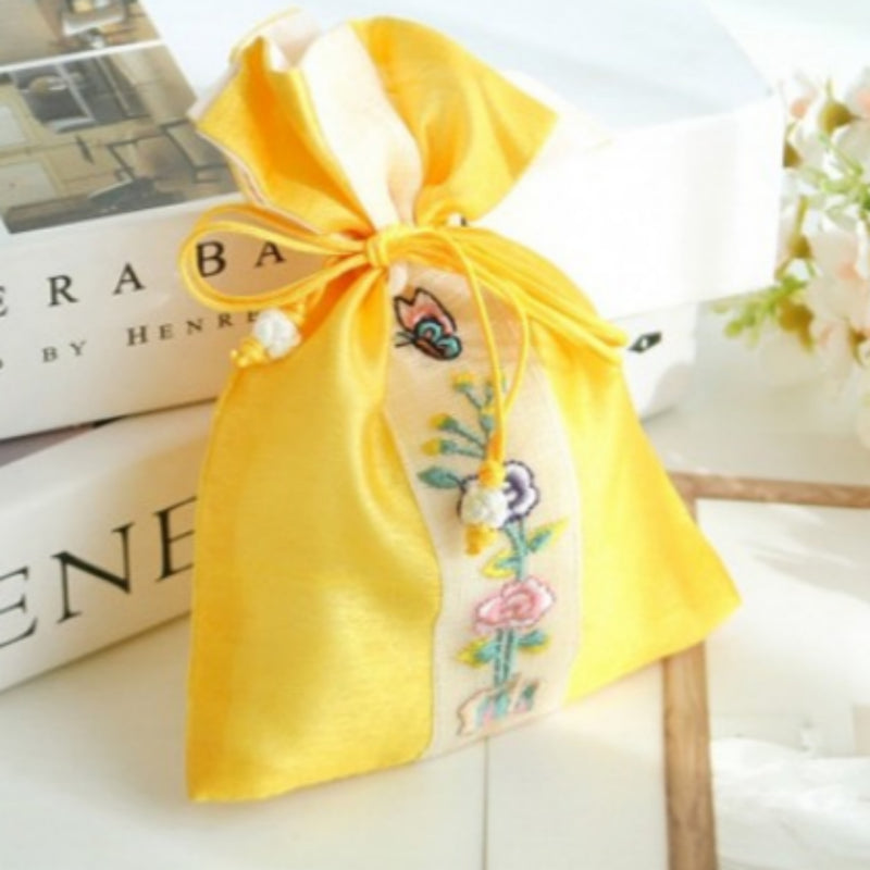 Small Silk Embroidered Band Pouch D - Random Color
