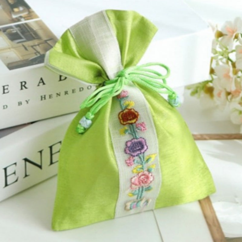 Small Silk Embroidered Band Pouch D - Random Color