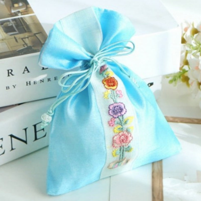 Small Silk Embroidered Band Pouch D - Random Color