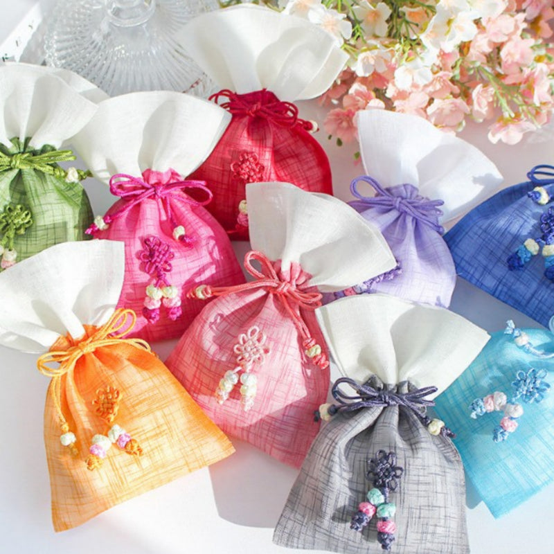 Small Traditional Knot Ramie Pouch - Random Color