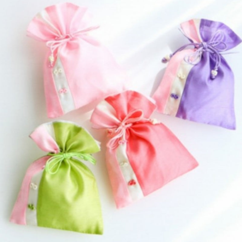 Two-Tone Silk Traditional Knot Pouch Y - Random Color