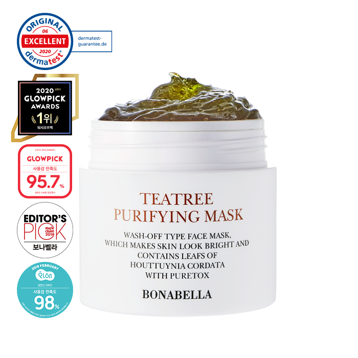 Bonabella, Bonabella Tea tree Purifying Pack 80ml, Wash Off, Face Mask, Bright
