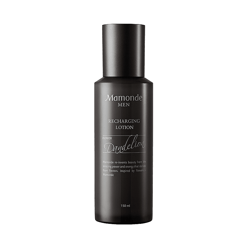 Mamonde Men Recharging Lotion 150ml is energizing lotion with refreshing feeling that gives vital moisture and smoothness to weary men’s skin