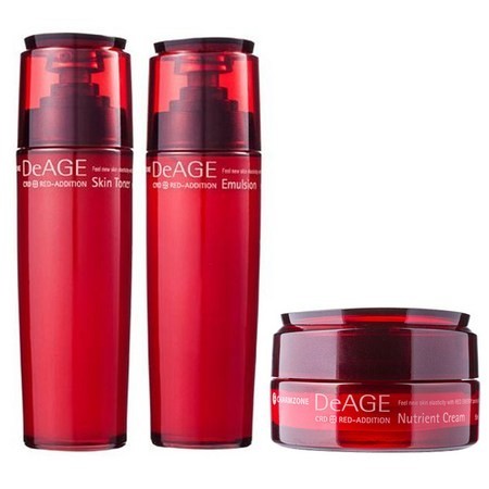 CHARM ZONE DeAGE RED-ADDITION Toner Emulsion Cream Set.