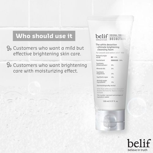 BELIF The White Decoction - Ultimate Brightening Cleansing Foam 100ml.