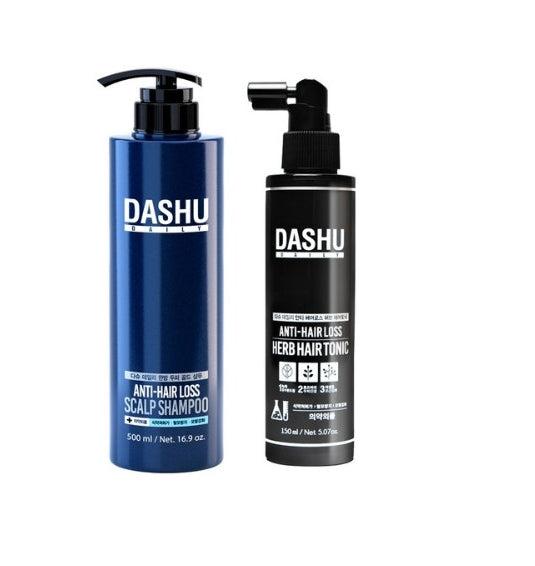 Dashu, DASHU Anti-Hair Loss Scalp Shampoo 500ml + Herb Hair Tonic 150ml, Anti hair loss scalp shampoo, Anti hair loss hair tonic, Cosmetic set