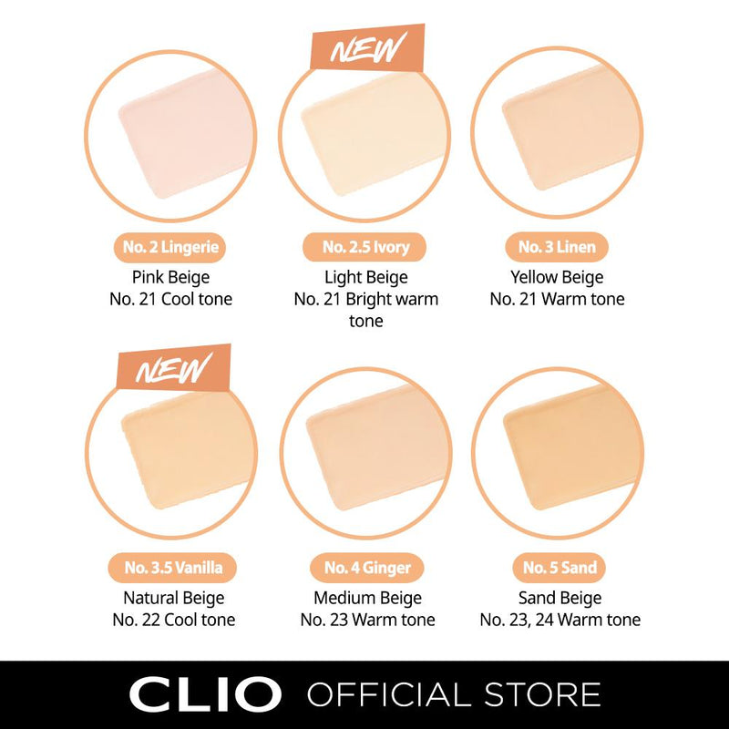 CLIO Kill Cover Glow Foundation (+Brush) Korean skincare Kbeauty Cosmetics