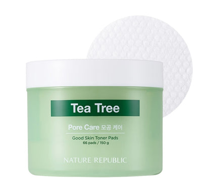 NATURE REPUBLIC GOOD SKIN TEA TREE AMPOULE TONER PAD Korean skincare Kbeauty Cosmetics