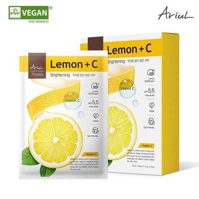 Ariul, ARIUL 7 Days Mask Sheet Lemon C 10ea, Lemon, Vitamin C, Vegan