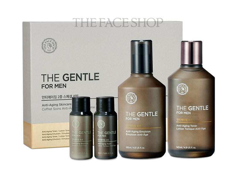 The Face Shop The Gentle For Men Anti-aging Emulsion Toner 2 Set Korean skincare Kbeauty Cosmetics