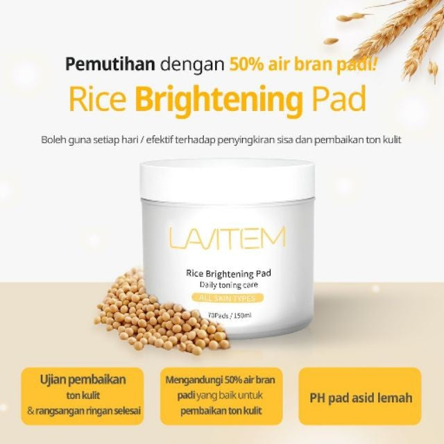 LAVITEM Rice Brightening Pad 70ea 150ml.
