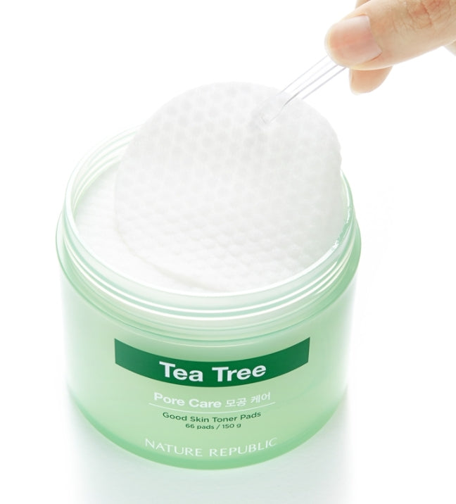 NATURE REPUBLIC GOOD SKIN TEA TREE AMPOULE TONER PAD Korean skincare Kbeauty Cosmetics