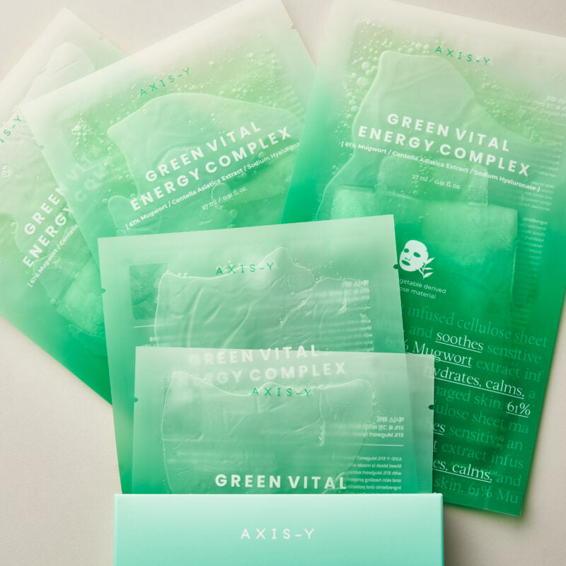AXISY 61% Mugwort Green Vital Energy Complex Sheet Mask 5pcs Korean skincare Kbeauty Cosmetics