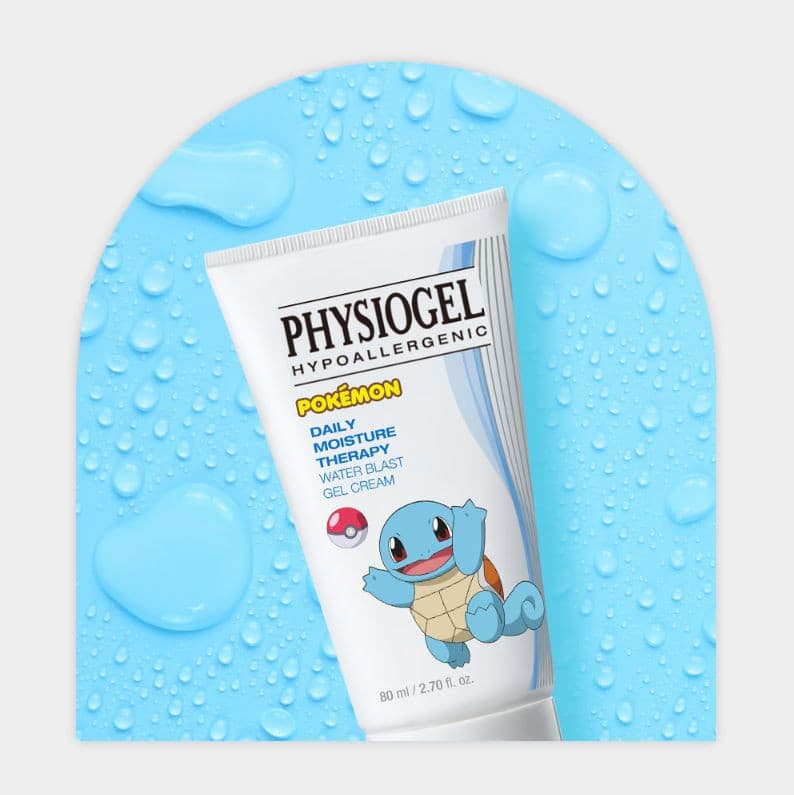 PHYSIOGEL DMT Daily Moisture Therapy Water Blast Gel Cream 80ml [Pokemon Squirtle Edition].