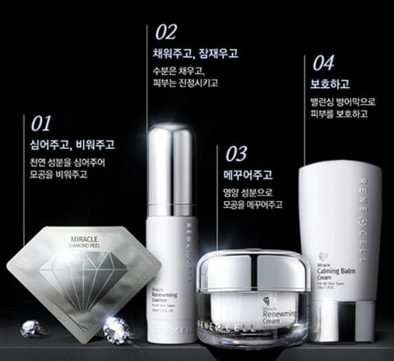 Rene 細胞奇跡鑽石剝離計劃 4 套韓國護膚 Kbeauty 化妝品