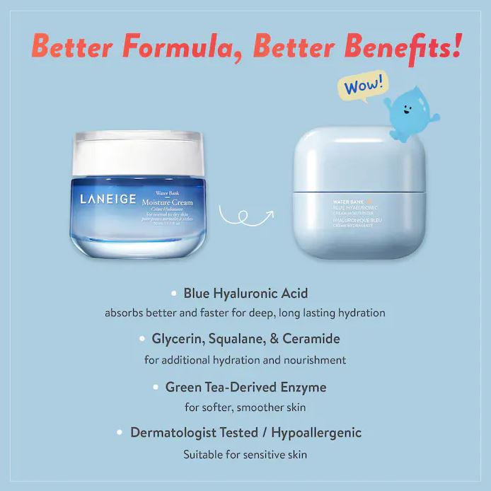 LANEIGE Water Bank Blue Hyaluronic Cream 50ml [For Normal to Dry Skin].