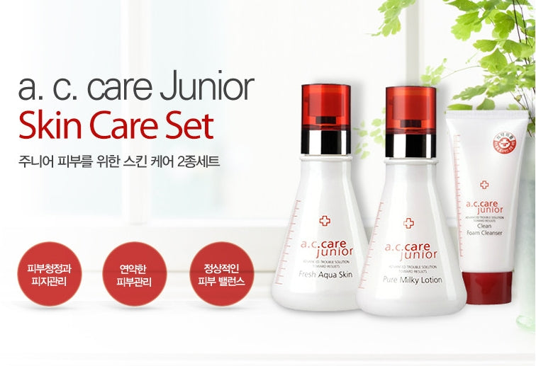 AC CARE Junior Sensitive Care 2pcs Set Acne Treatment Skincare.
