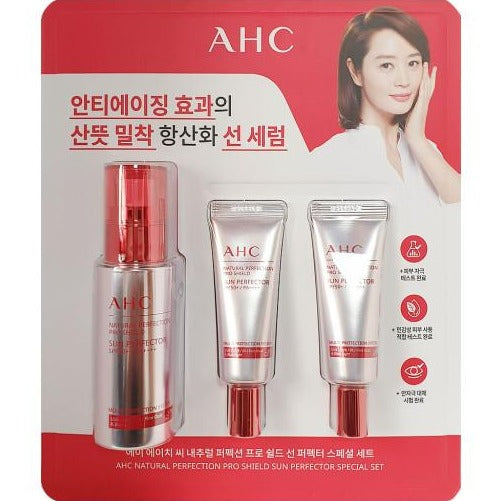AHC, AHC Natural Perfection Pro Shield Sun Perfector Special Set, Sun, Serum, Anti Aging