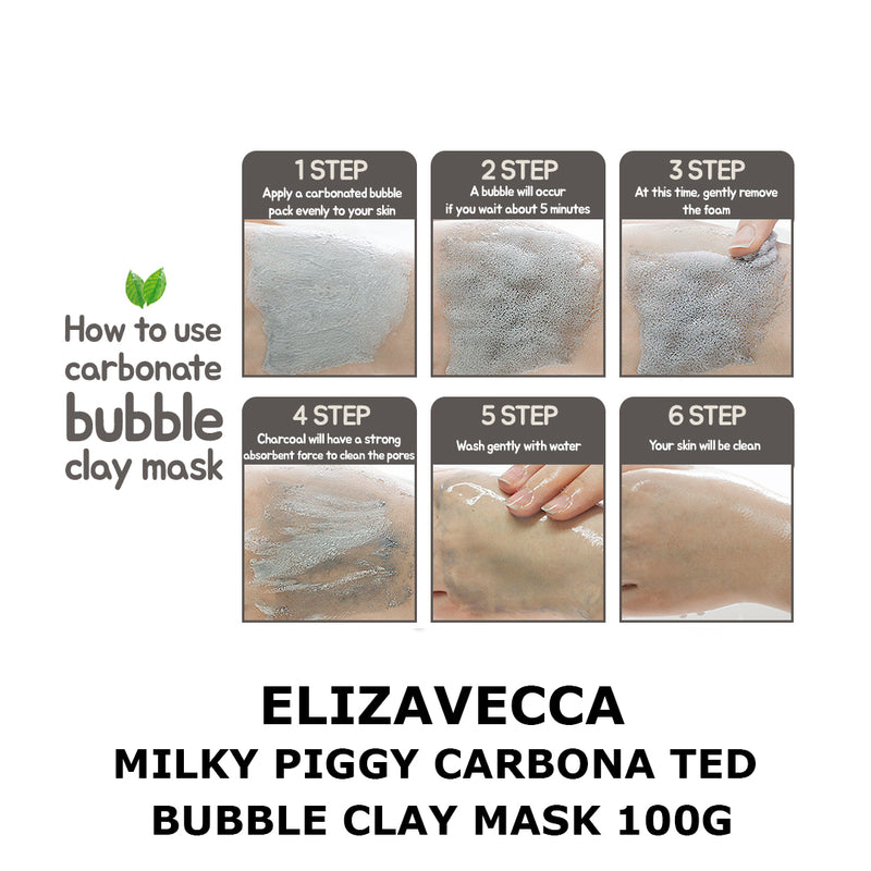 Elizavecca Milky Piggy Carbona Ted Bubble Clay Mask 100g.