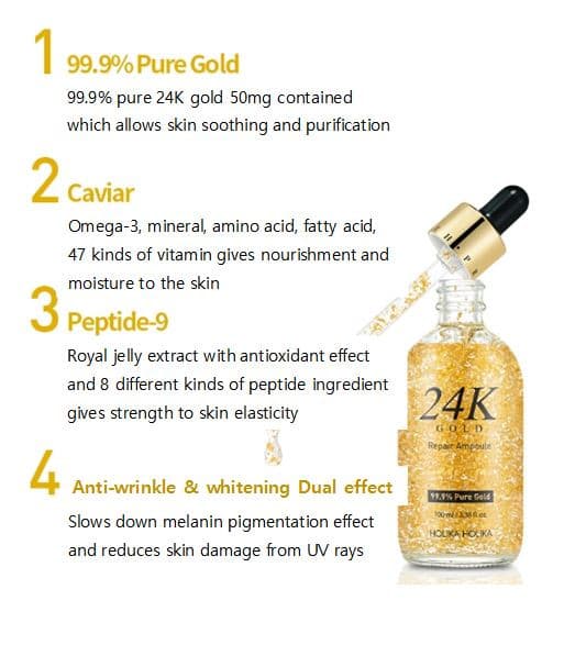 Holika Holika Prime Youth 24k Gold Repair Ampoule 100ml Korean skincare Kbeauty Cosmetics