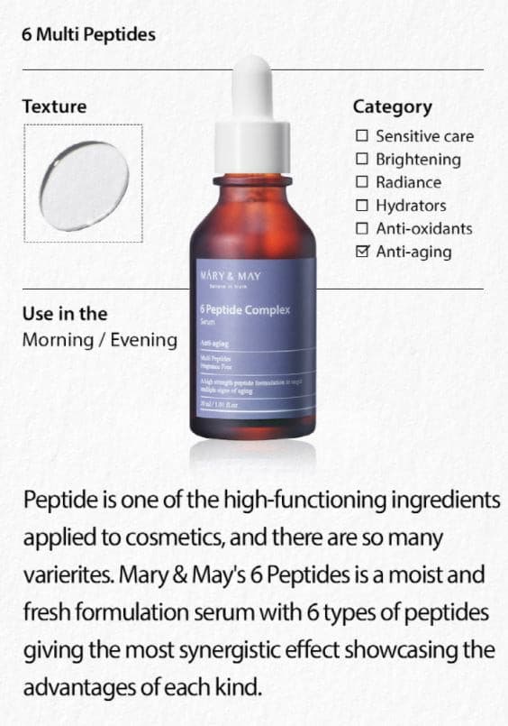 Mary&May 6 Peptide Complex Serum 30ml.