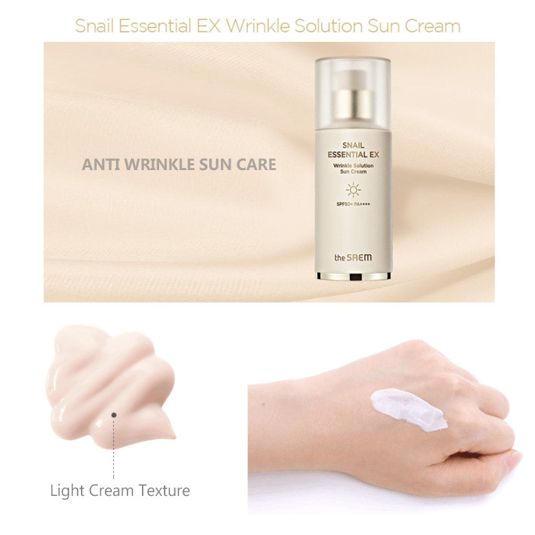 THE SAEM Snail Essential EX Wrinkle Solution Sun Cream SPF50+ PA++++ 40ml.