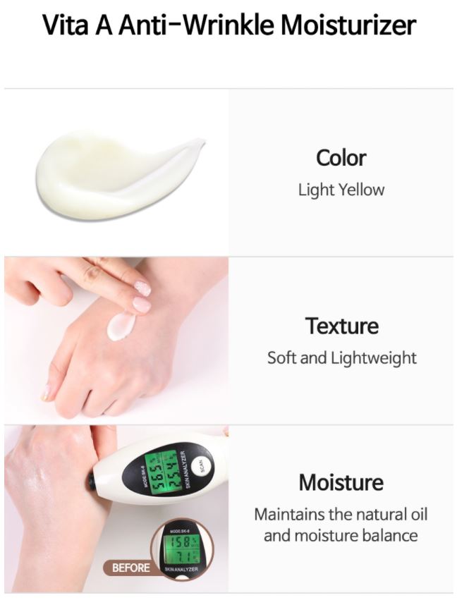 TIAM Vita A Anti-Wrinkle Moisturizer 80ml Korean skincare Kbeauty Cosmetics