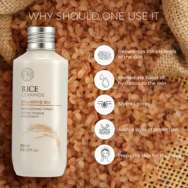 The Face Shop Rice and Ceramide Moisturizing Toner 150ml Korean skincare Kbeauty Cosmetics