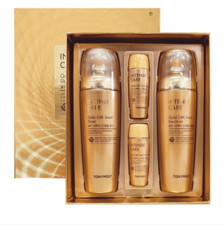 TONYMOLY Intense Care Gold 24K Snail 2 Set Korean skincare Kbeauty Cosmetics