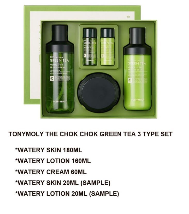 TONYMOLY The Chok Chok Green Tea 3 Set Korean skincare Kbeauty Cosmetics